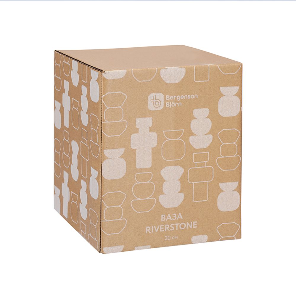 Ваза Riverstone, 20 см, жемчужно-серая