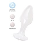 Белая акриловая анальная втулка 8см ToyFa Basic 881305-10