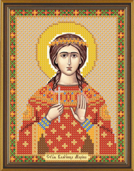 Ткань с рисунком  "Нова Слобода" №1 для вышивания бисером, 13 см х 17 см