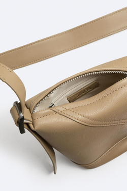 ZARA МИНИ-СУМКА ГЕОМЕТРИЧЕСКОЙ ФОРМЫ, РЫЖЕВАТО-КОРИЧНЕВЫЙ