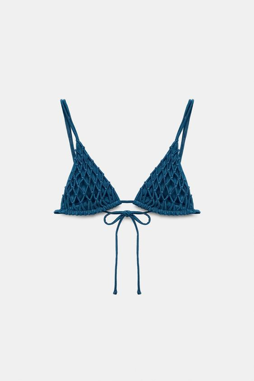 ZARA ТОП-БИКИНИ С УЗЛАМИ И РЕМЕШКАМИ, СИНИЙ