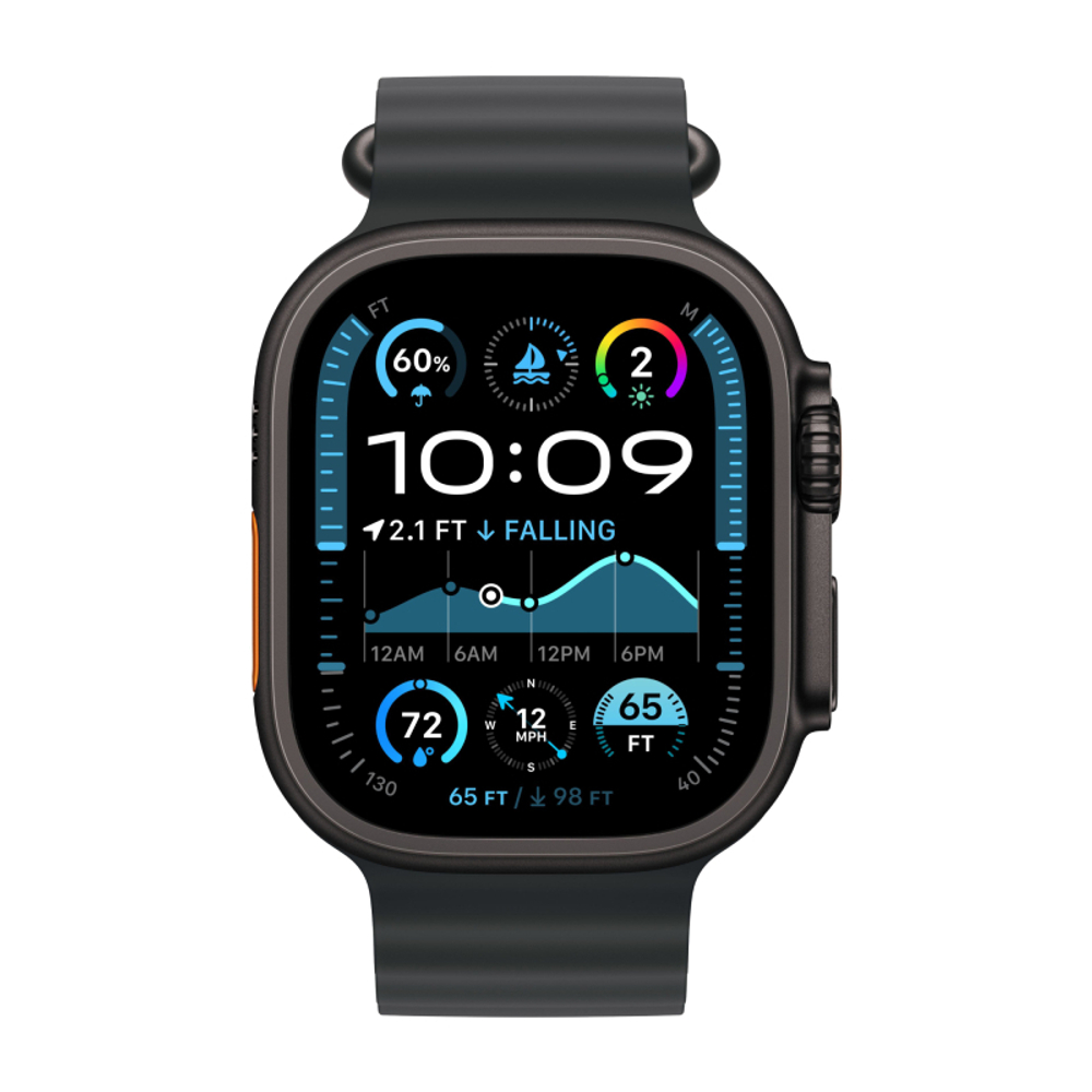 Apple Watch Ultra 2 49mm Черный Титан Ремешок Ocean Черного Цвета 2024