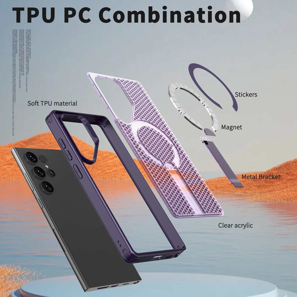 Прозрачный чехол Mesh Pro Magnetic Case для Samsung Galaxy S22 Ultra