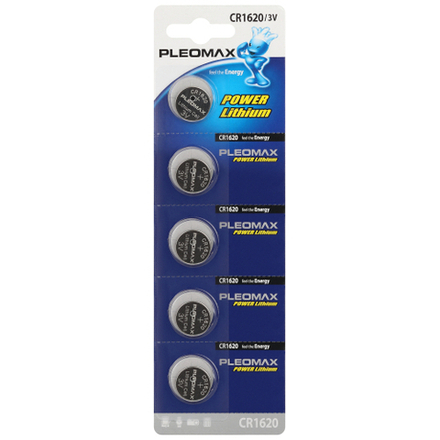 Батарейки Pleomax CR1620-5BL Lithium