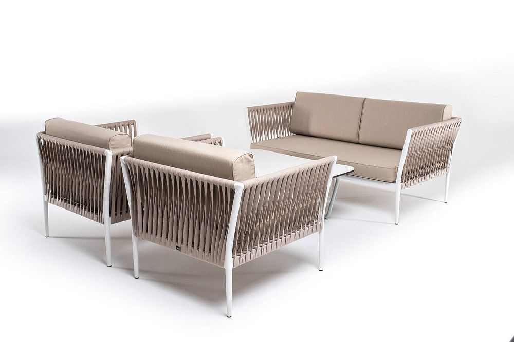 "Касабланка" лаунж-зона плетеная из роупа 4-местная, цвет бежевый