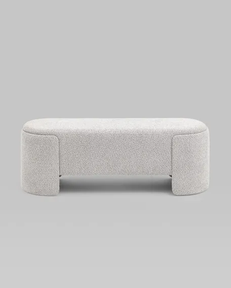 Банкетка Taks 115х41 см, светло-серое букле