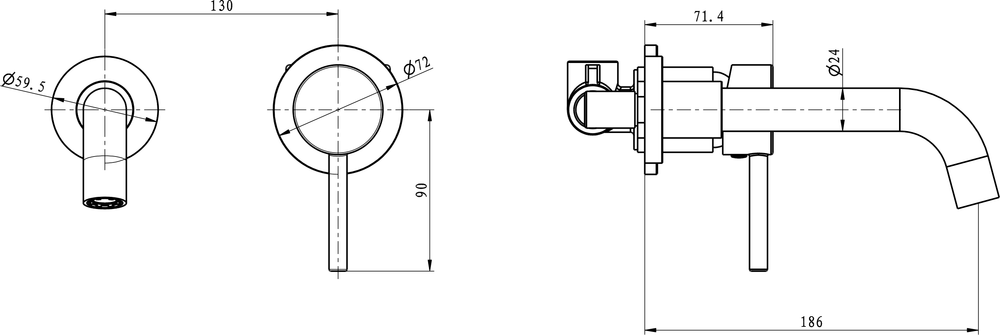 Смеситель для раковины STWORKI Эстерсунд S31040BK С ВНУТРЕННЕЙ ЧАСТЬЮ, черный
