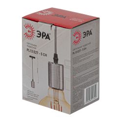 PL13 E27 - 5 CH Подсветка ЭРА Накладной, цоколь Е27, провод 1 м, цвет хром