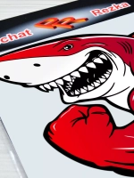 Наклейка - Красная акула качок