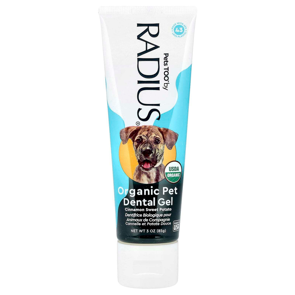 RADIUS, Органический гель для зубов домашних животных, батат с корицей, 85 г (3 унции)