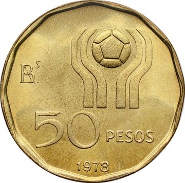 50 песо 1978 Аргентина «Чемпионат мира по футболу, Аргентина 1978»