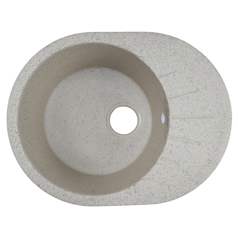 Кухонная мойка AZARIO Canto 570x440x190 искусственный мрамор, с "крылом", сифон в комплекте, цвет песочный (CS00105247)