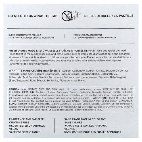 The Unscented Company, Таблетки для посудомоечной машины, 72 таблетки, 864 г (30,5 унции)