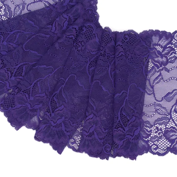 Кружево эластичное синий электрик 19 см, Китай