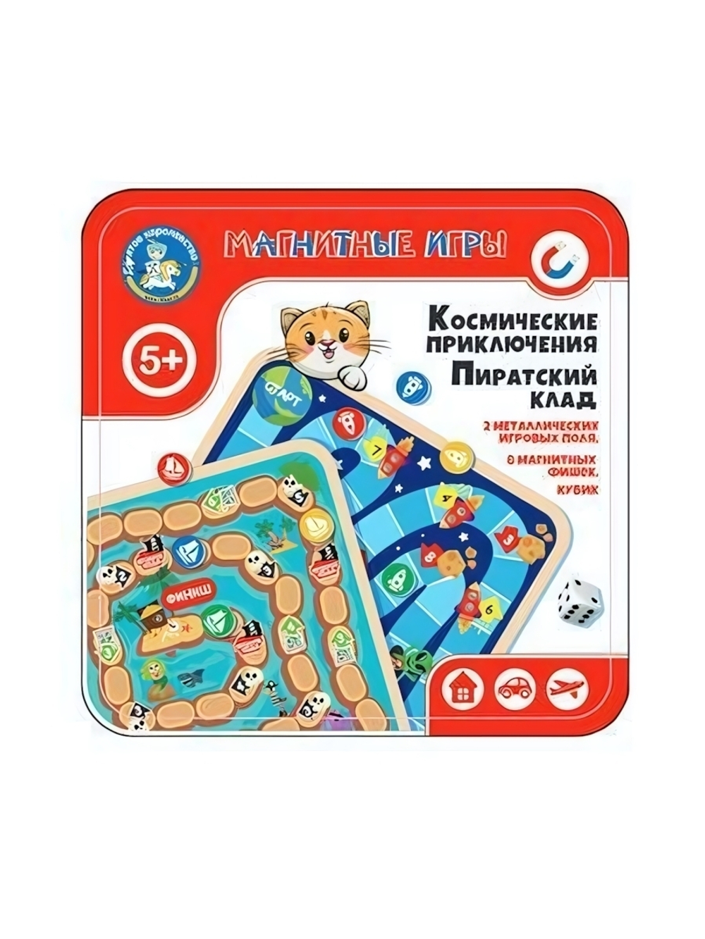Игра магнитная в жестяной коробочке "Космические приключения. Пиратский клад" (Т-Ц)