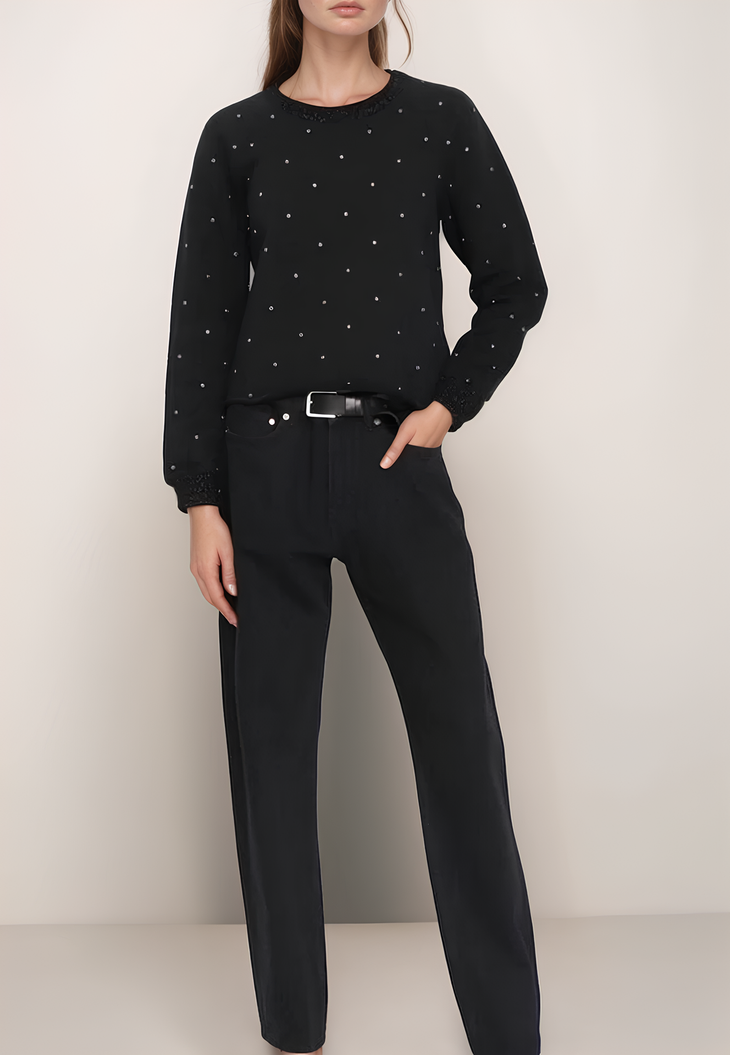 Толстовка из хлопка с кристаллами Max Mara