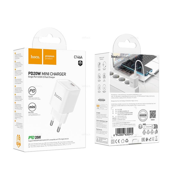 Зарядное устройство Hoco C146A PD20W (white)
