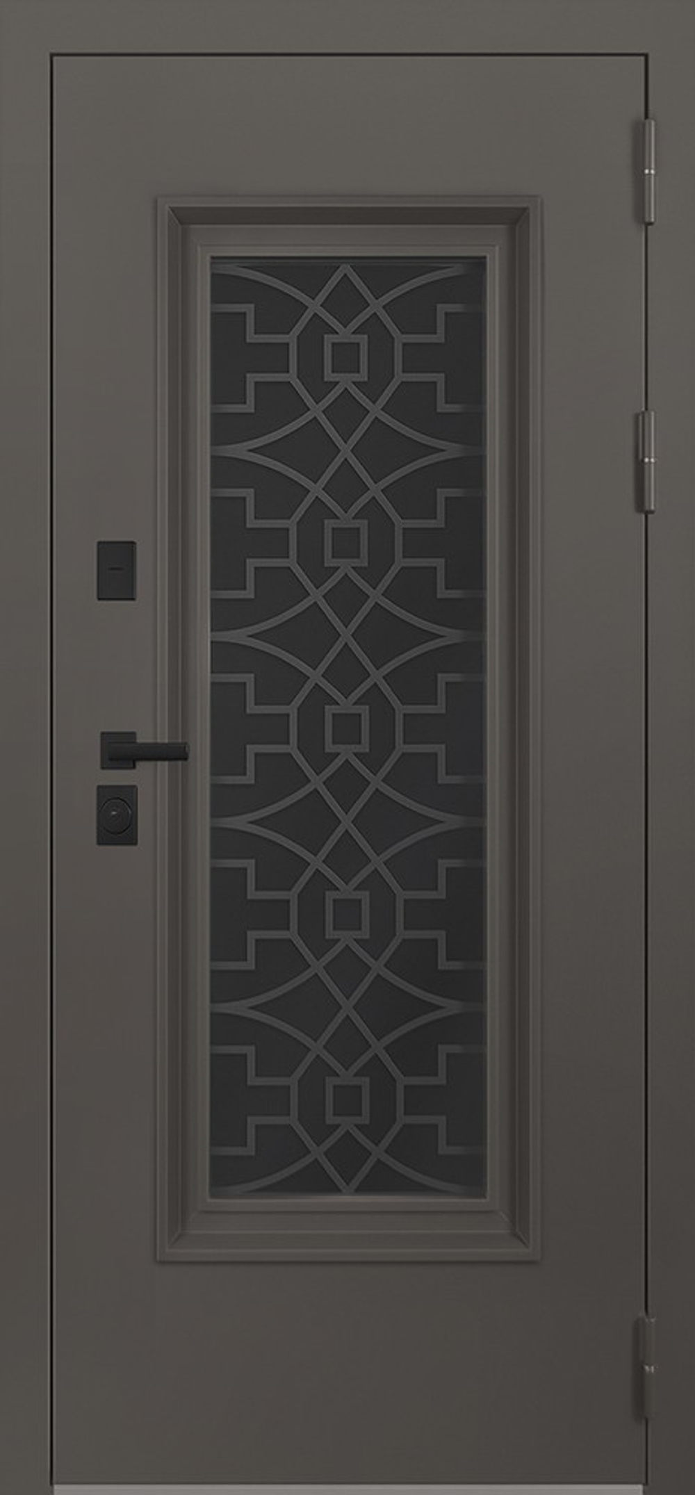 Стальная дверь "Поларис" с окном и лазерной резкой (терморазрыв 3к).