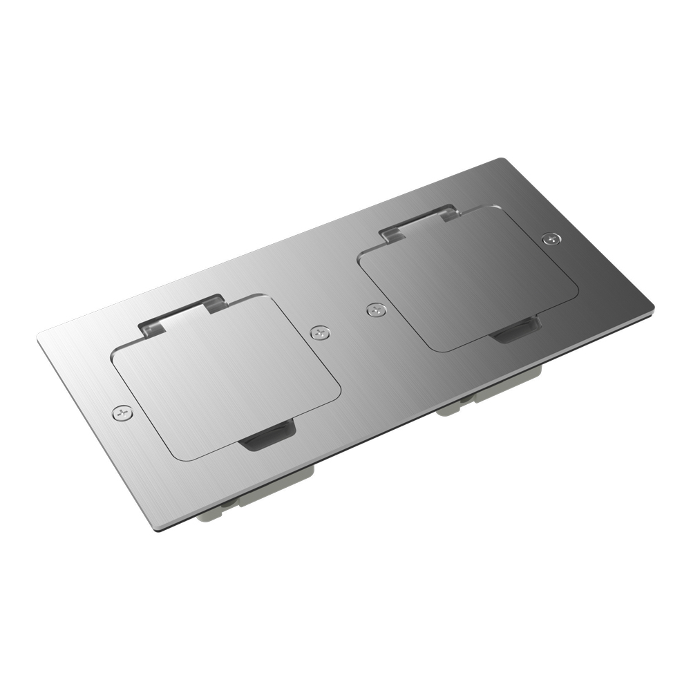 Лючок Surface 4 мод. (2 мод. 45х45 мм.),  полированное серебро,  IP44