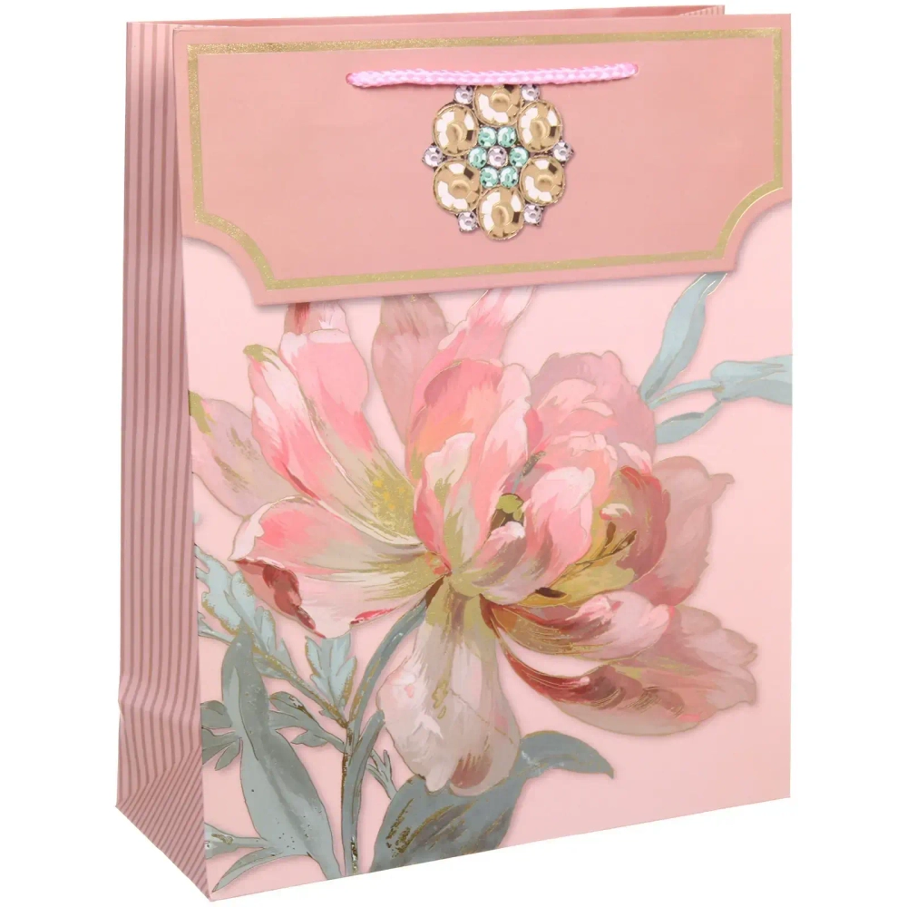 Пакет подарочный «Изящные цветы» 26*32*10 см, микс
