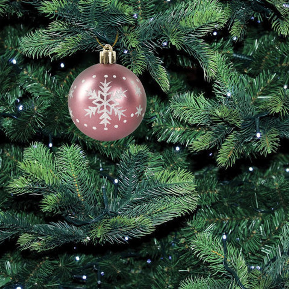 Шары елочные с узором ЗОЛОТАЯ СКАЗКА, НАБОР 3 шт., пластик, 6 см, цвет "РОЗОВОЕ ВИНО", глянец, 591111