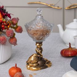 Сахарница стеклянная с крышкой Зарничка Свитти Бронза