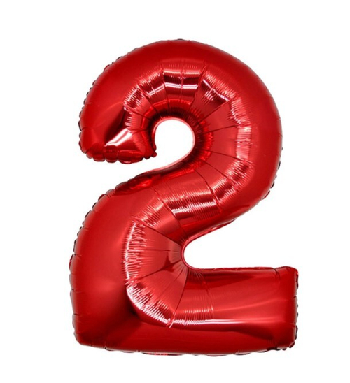 Шар цифра №2 Красный