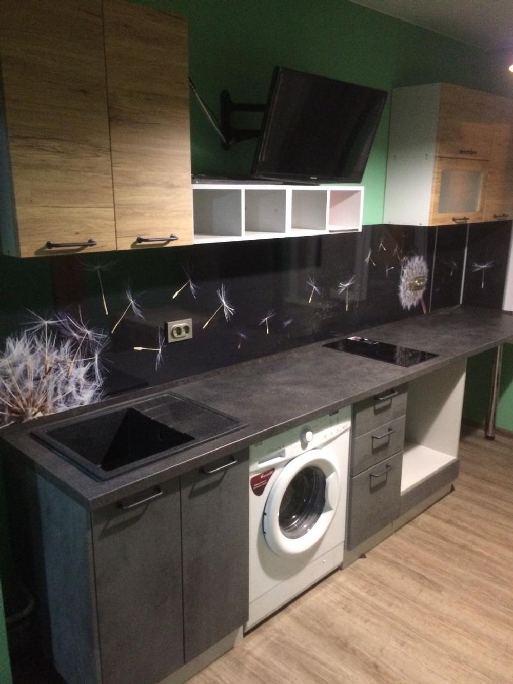 Модульная кухня "Лофт" 1800 Бетон темный