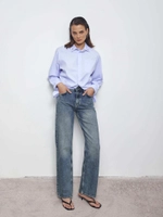 Хлопковая рубашка c кнопками на воротнике