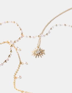 BERSHKA Набор из 3 ожерелий с подвесками, золотой