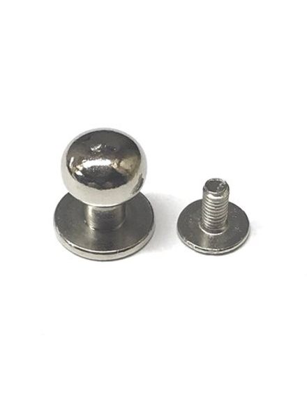 Кнопка кобурная винтовая 9мм, светлый никель