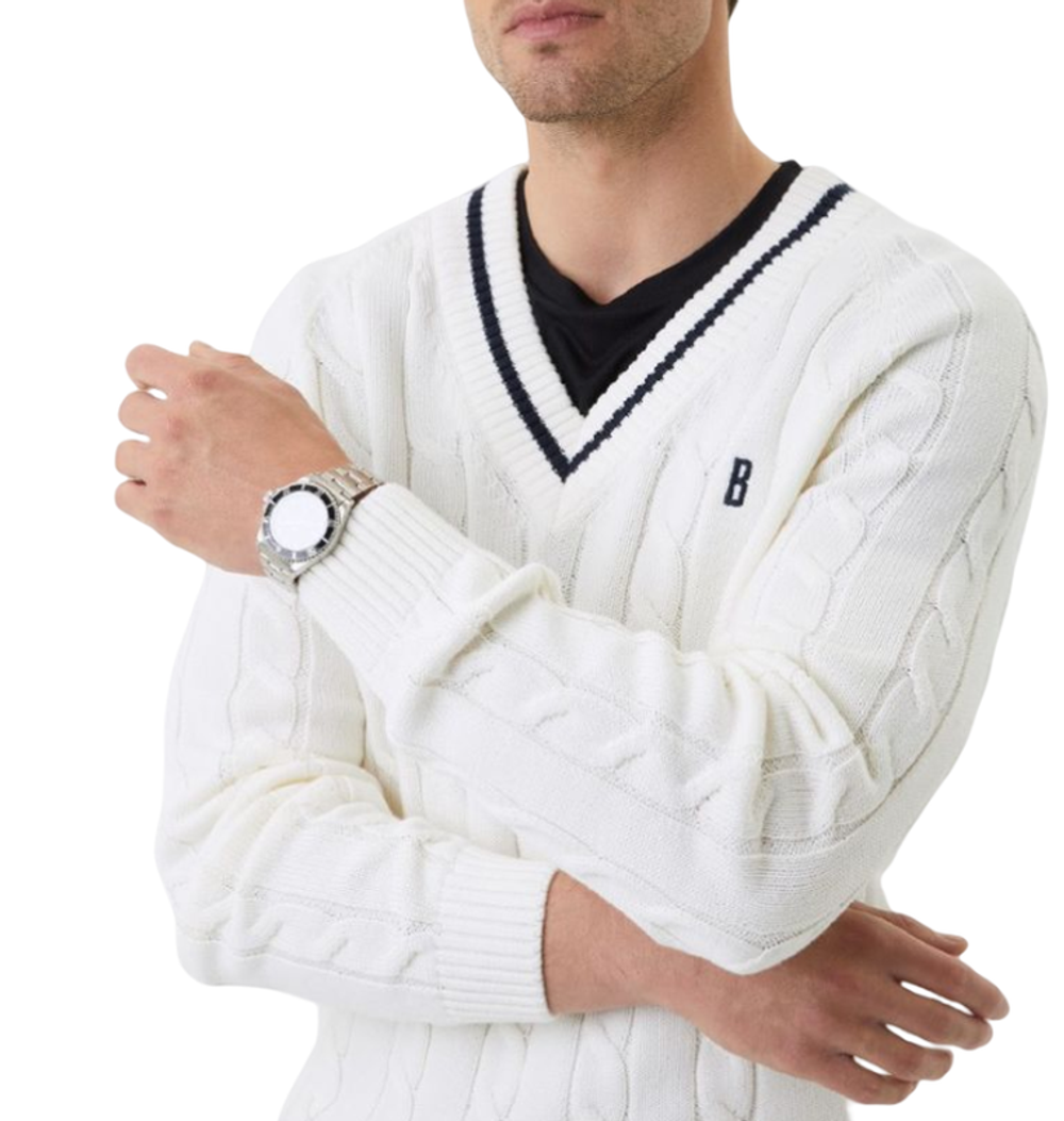 Мужская теннисная кофта Björn Borg Ace Jumper - egret