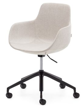Рабочее кресло Tissiana бежевого цвета, алюминиевые ножки с черной матовой отделкой