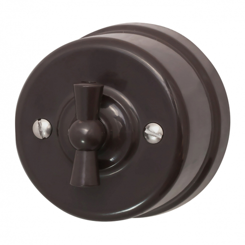 Выключатель проходной на одно положение, пластик, коричневый B1-201-22