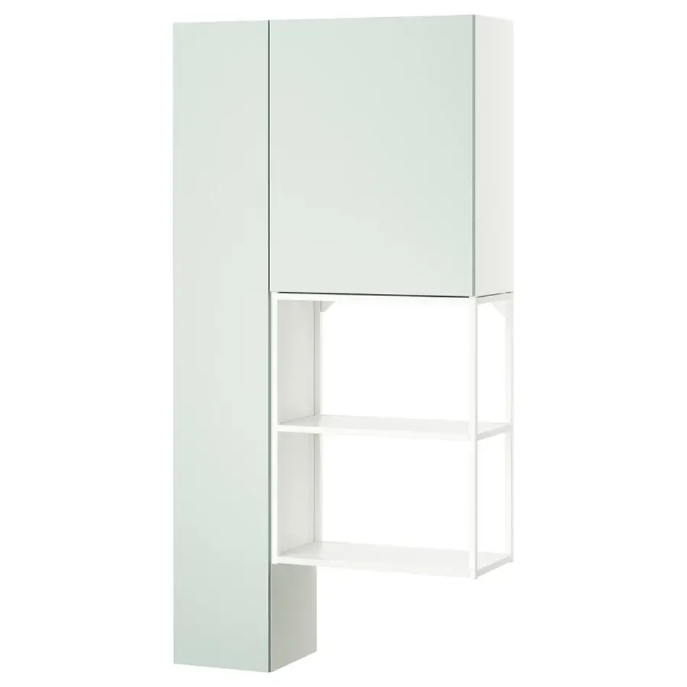 Комбинация для ванной - IKEA ENHET, 90х32х180 см, белый/светло-зеленый, ЭНХЕТ ИКЕА
