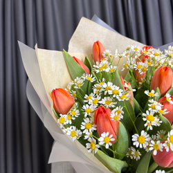 Тюльпаны и ромашки