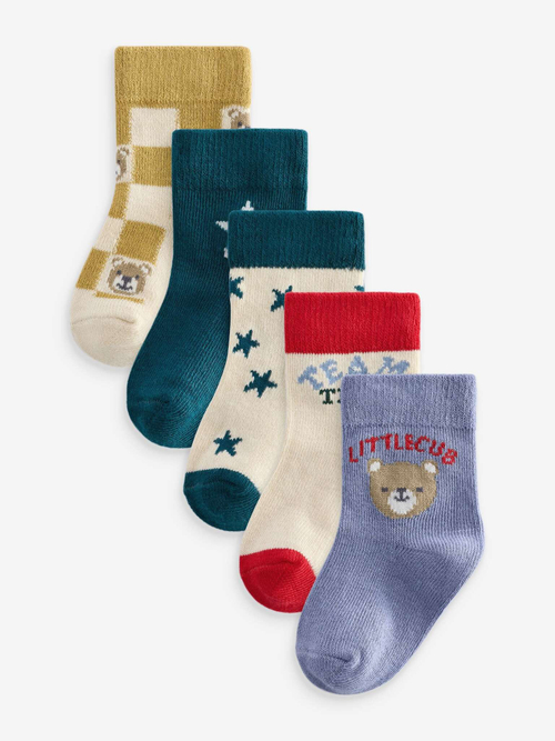 Носки для малышей Next N28-223, 5 шт., Молочный, Фиолетовый, Синий