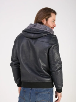 Дубленка натуральная куртка зимняя с капюшоном шуба