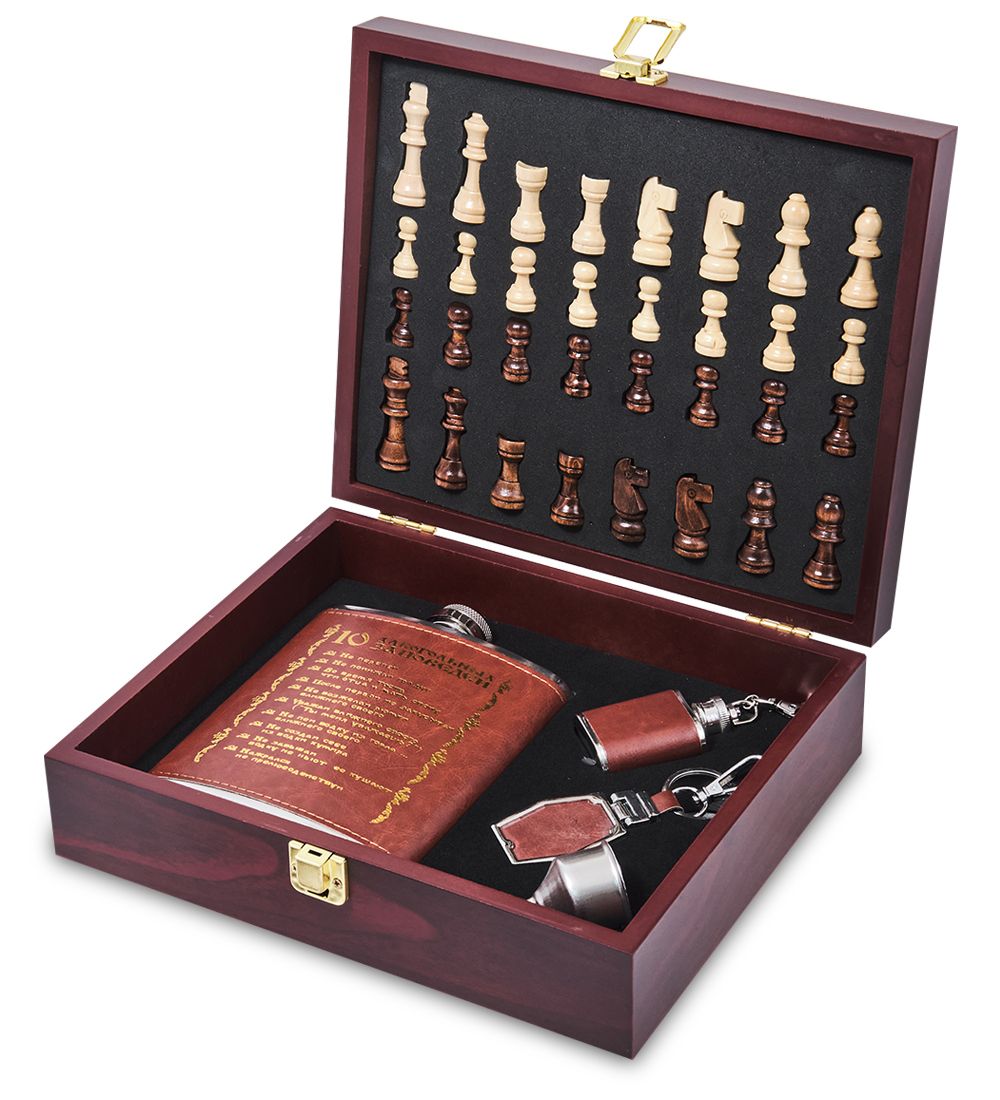 GT-100 Подарочный н-р фляжка с шахматами