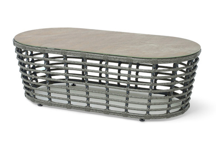 "Валенсия" журнальный столик из искусственного ротанга, цвет серый