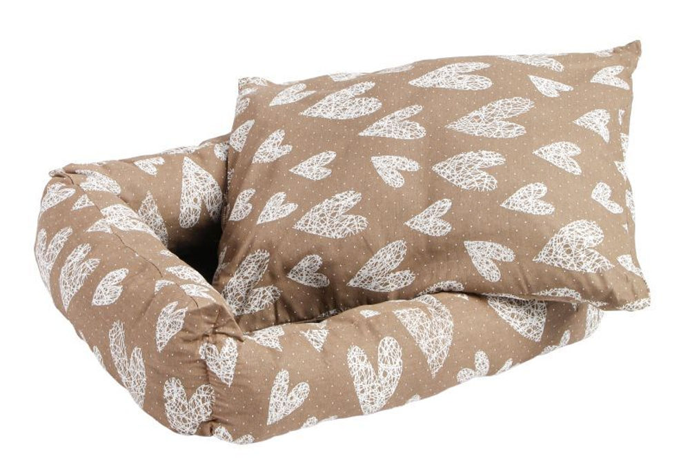 Моськи-Авоськи Лежанка СКАЗКА поплин M 58х46х16 СЕРДЕЧКИ