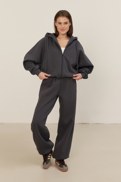 Брюки-трансформеры, с тонким начесом, грифельные