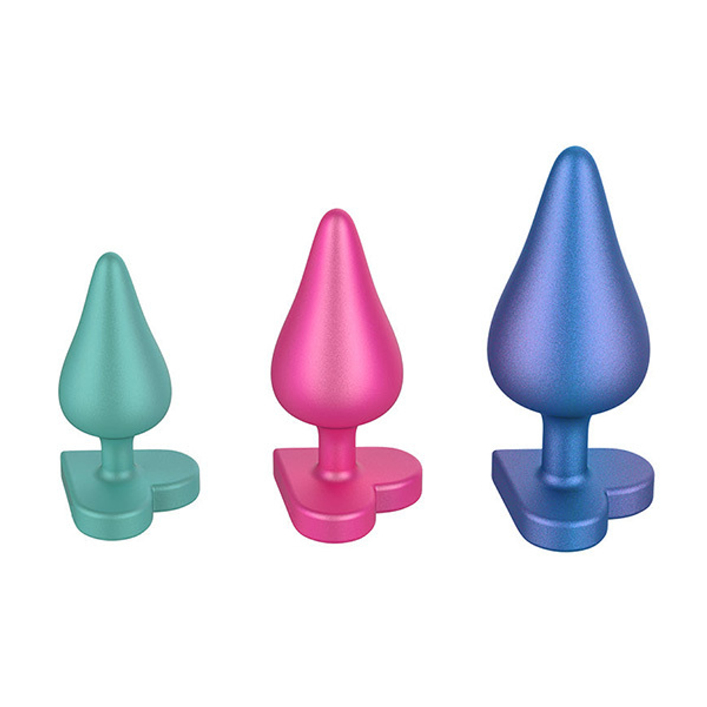 Набор из 3х анальных силиконовых пробок 10,6см, 8,8см, 7,4см Romp Luster RP281SGZ