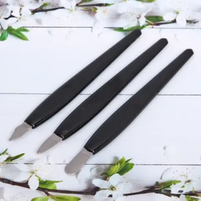 Шаберы для удаления кутикулы в пакете 3шт «Ультрамарин», цвет янтарный