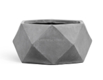 Кашпо TREEZ ERGO - серия Rombo - Низкая чаша-многогранник - Светло-серый камень
