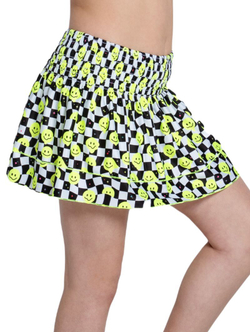 Детская теннисная юбка Lucky in Love Girls Novelty Print Highly Smiley Smocked