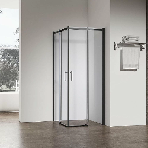 Душевой уголок Veconi Rovigo RV50B-8080-01-C8 80х80 стекло прозрачное/профиль черный матовый