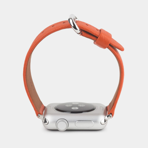 Ремешок для Apple Watch 44/45/46 mm из кожи теленка, оранжевого цвета