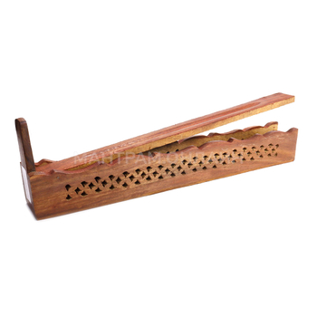 Подставка под благовония Пенал из дерева с резьбой 30,5 x 3,7 x 8 см