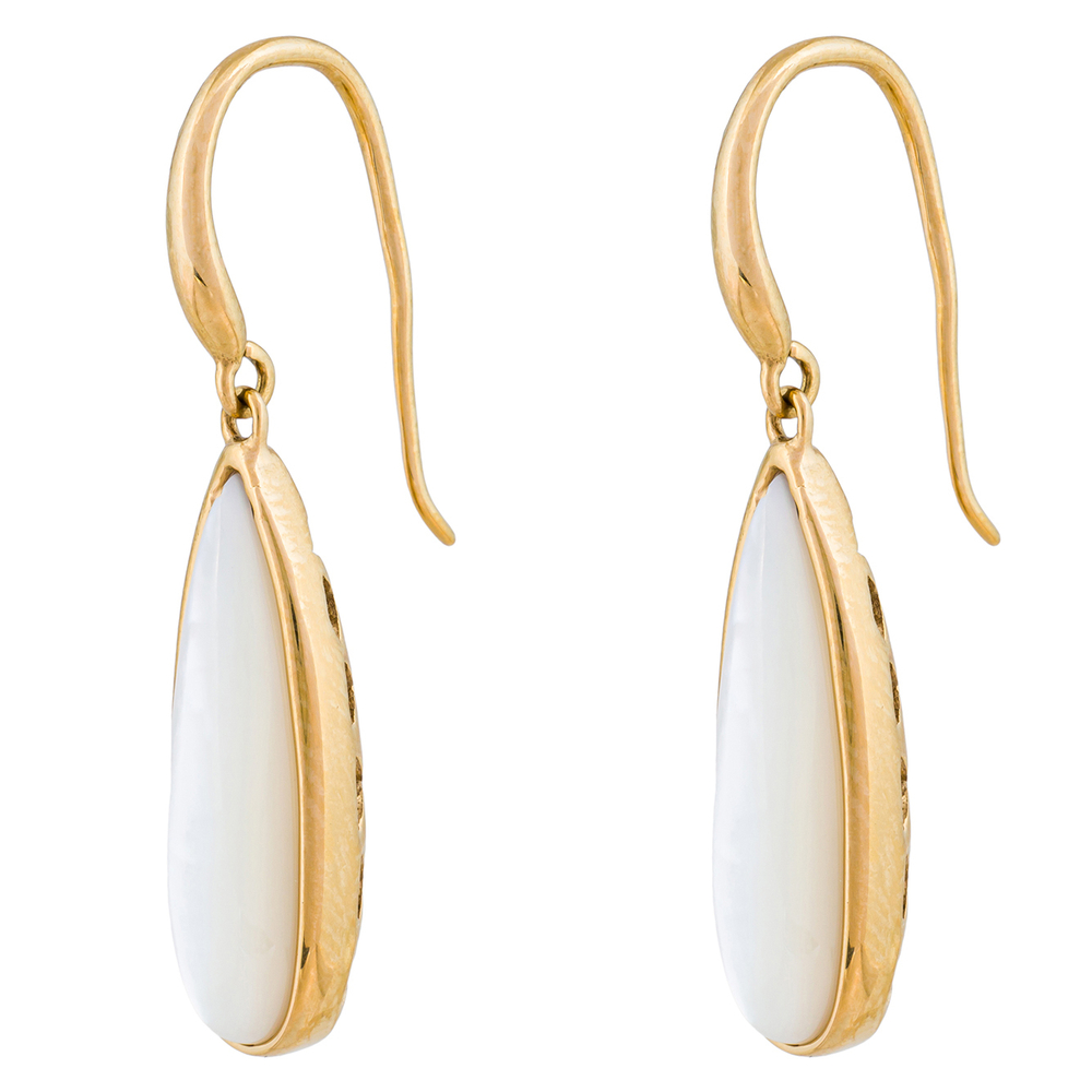 Серьги Fiore Luna Капля SHELL WHITE AE01376-14 BW/G